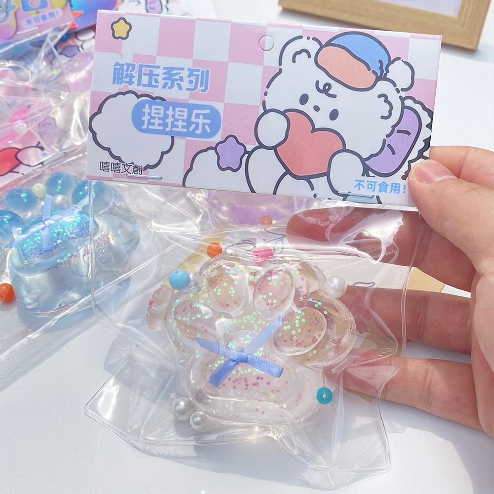 Brinquedo pata mole para liberação de estresse, bonito pé de gato rosa, rebote lento, pitada antistress macia molhada, brinquedo de descompressão, nova diversão