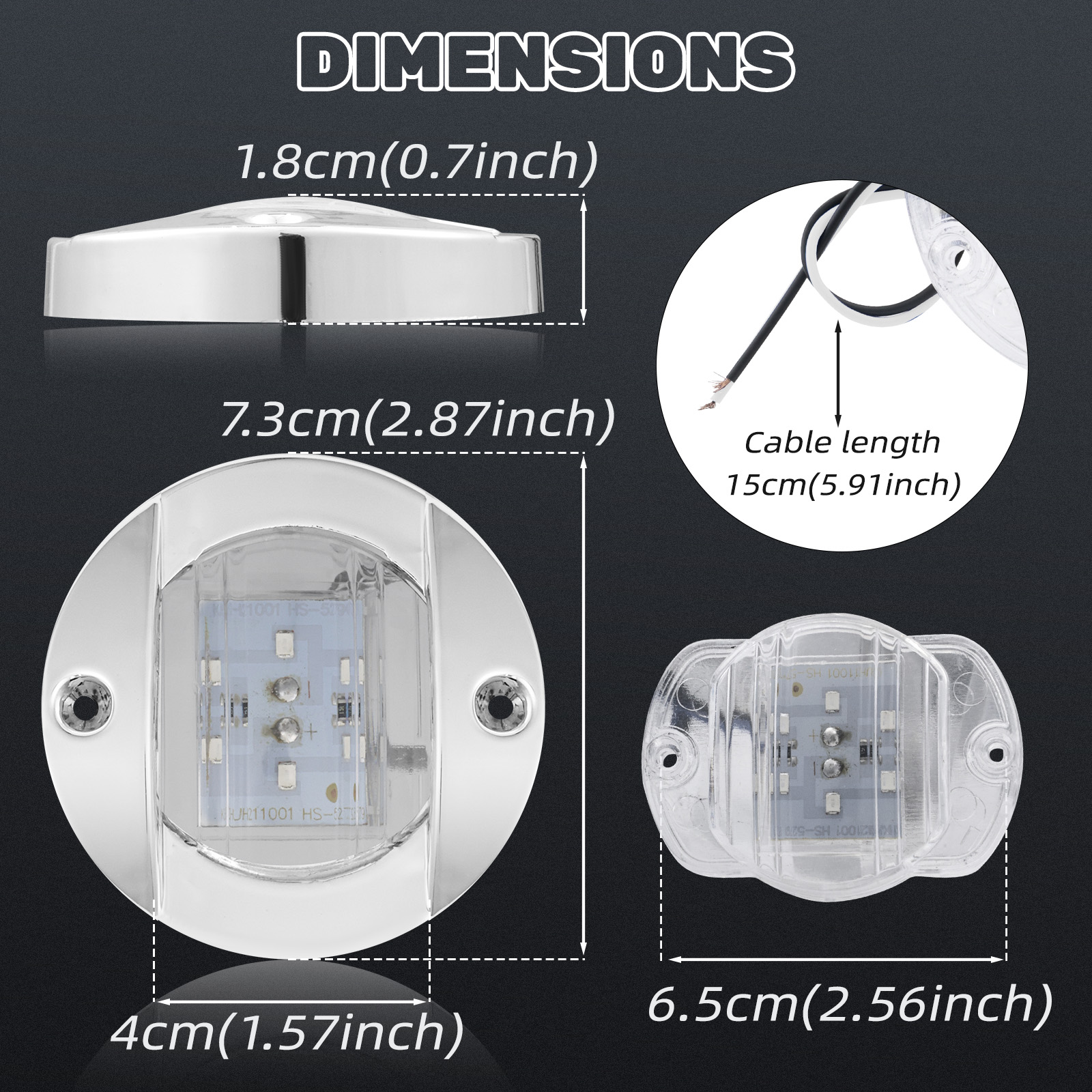 4pcs 6LED 12V 2.2 W Round Yacht Marine Boat LED Stern Light Cabin Deck Courtesy Light Marine Interior Cabin Lights Waterproof