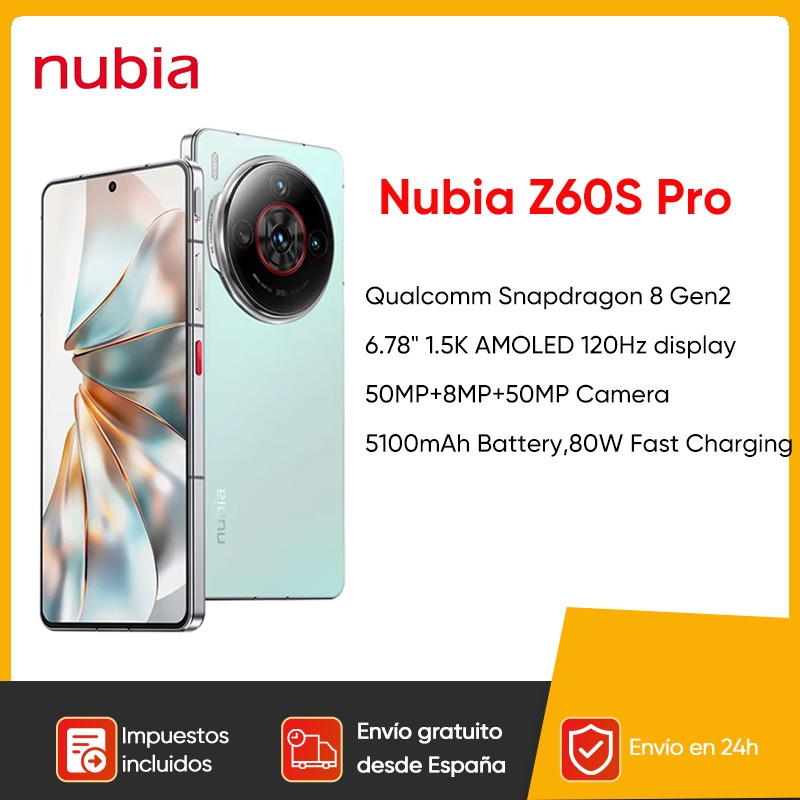 Nubia z60s pro 6.78 "smartphone snapdragon 8 gen 2 5100mah bateria 80w carga comunicação por satélite ai telefone versão global