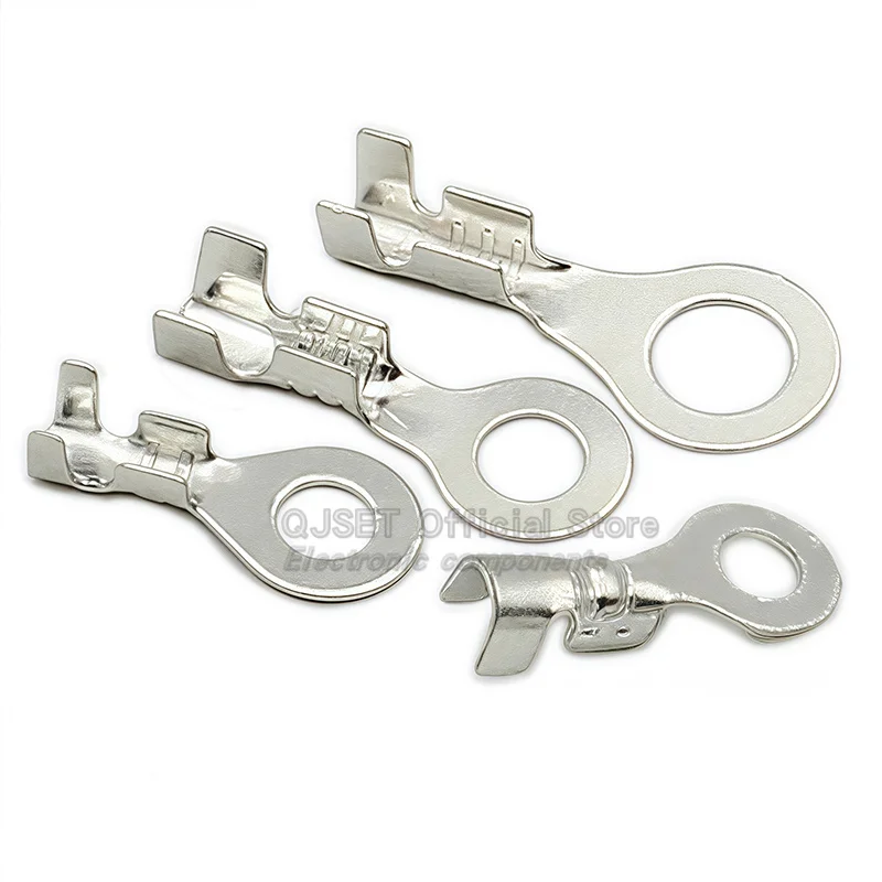 100PCS Circular Terminal Blocks DJ431 O-ring lugs Cold Pressed Connectors ทองแดง lugs Terminal Blocks เปิดปลายเปลือย 6.3 มม.
