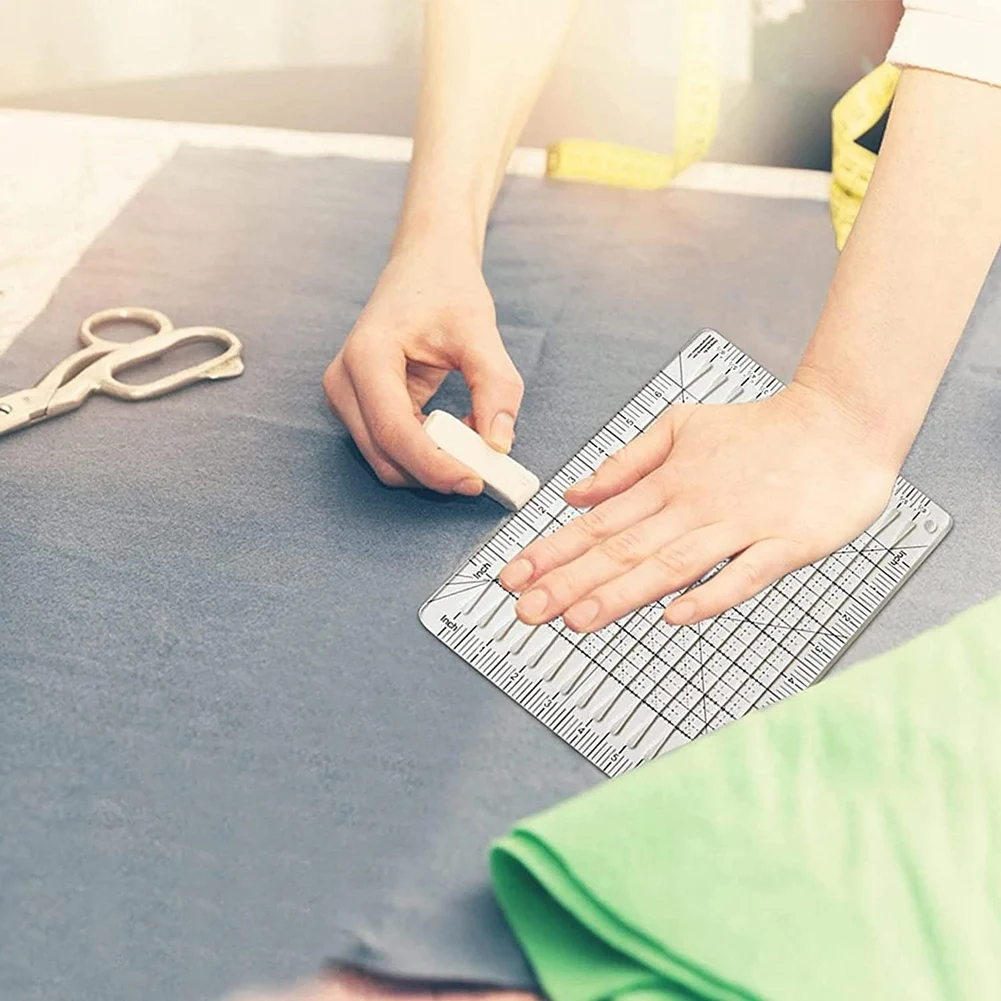ใหม่ล่าสุดเย็บไม้บรรทัดผ้าตัดไม้บรรทัด Quilting อุปกรณ์เครื่องมืออุปกรณ์เย็บผ้าเครื่องตัดผ้า Patchwork แม่แบบ DIY 6 นิ้ว