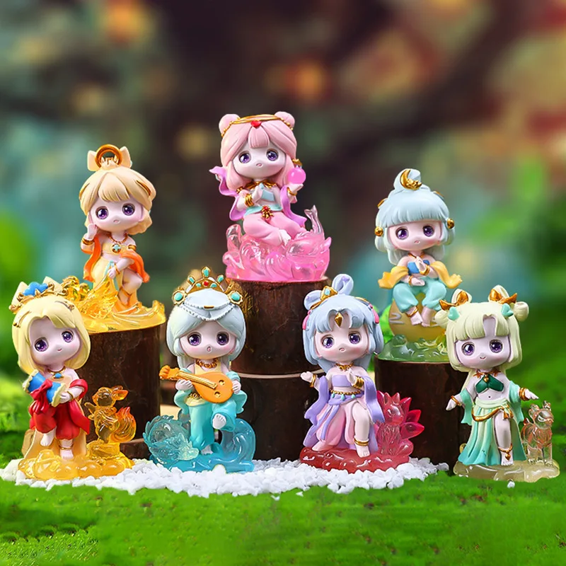 Chaoplay Creative Hand Made Blind Box Doll Kapila Bread Dog Snow King Green Dragon Nine Tailed Fox Tabletop Decoration Gift Toys