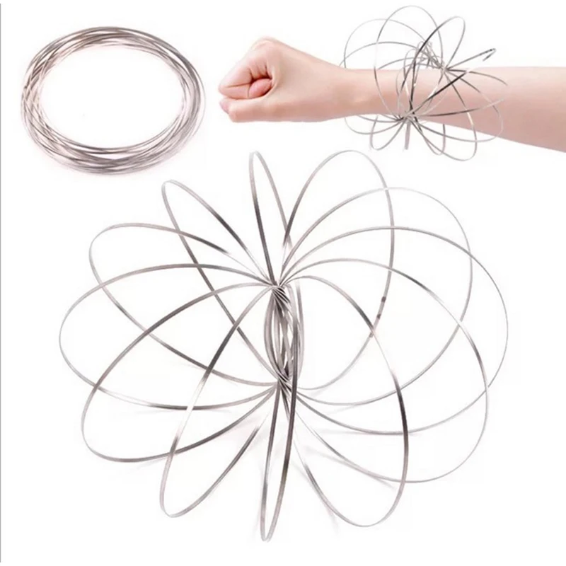 Flowtoy Magic Fidget แหวน Toroflux Amazing Flow แหวนของเล่น Kinetic ฤดูใบไม้ผลิของเล่นตลกเกมกลางแจ้งของเล่นอัจฉริยะ Fidget เด็กของขวัญ