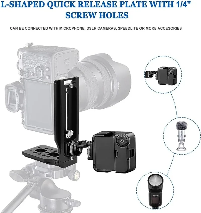 Universal กล้อง L Bracket QUICK RELEASE L แผ่น 1/4 นิ้วสกรู Swiss แนวตั้งวิดีโอสําหรับ Nikon Canon SONY Fuji