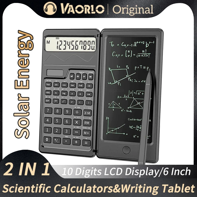 Opvouwbare Zonne-Energie Wetenschappelijke Rekenmachines & 6 Inch Lcd Schrijven Tablet Tekening Pad Grafische Voor Kantoor Business Student Leraar