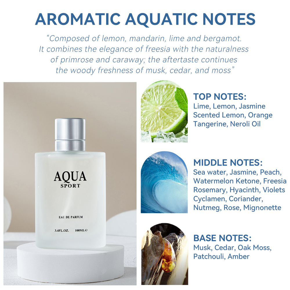 น้ำหอม3.4FL สำหรับผู้ชาย EDP 100มล. น้ำหอมกลิ่นน้ำทะเลน้ำหอมกลิ่นมะนาวน้ำหอม