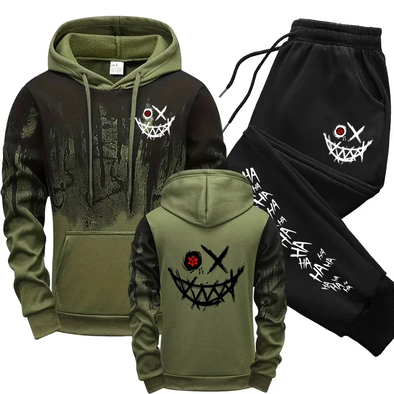 Einteilige Herren-Sweatshirts, Jogginghose, vielseitiger Herren-Trainingsanzug, lässig, bequem, modisch, täglich, Sport, einfacher Kapuzenpullover mit spritter Tinte