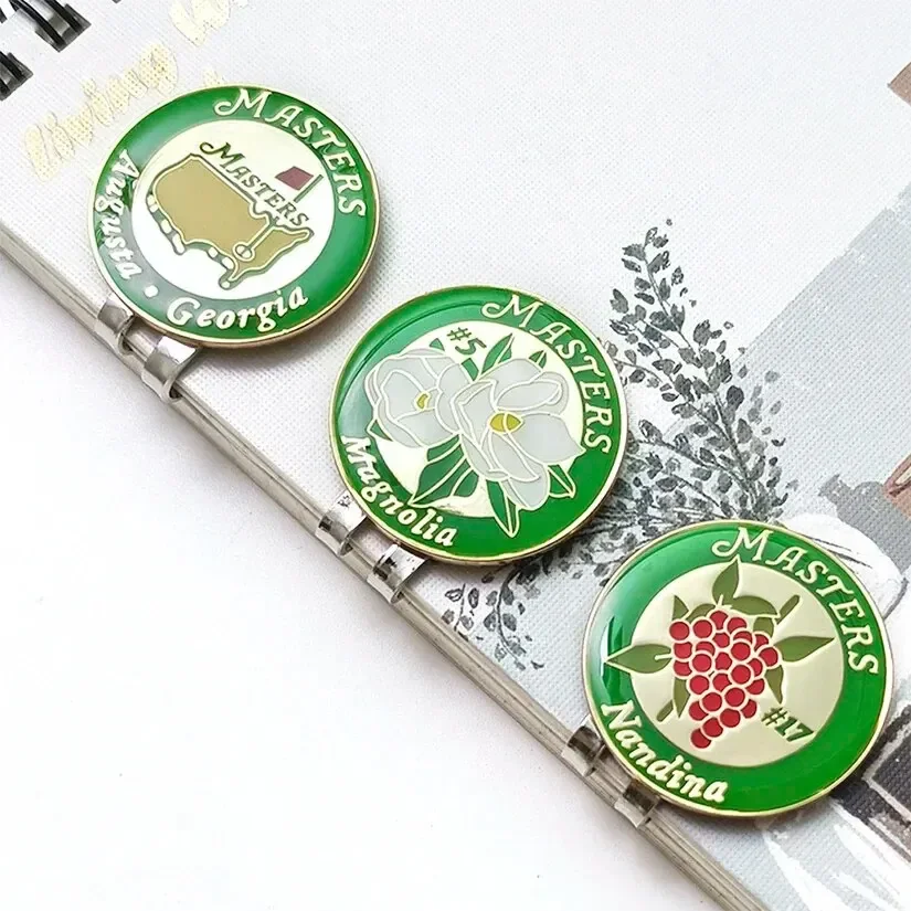 Marca de bola de golfe com chapéu de golfe magnético clipe marcador mapa dos eua flor branca marcador de golfe ajudas de treinamento para meninos menina crianças presente do golfista