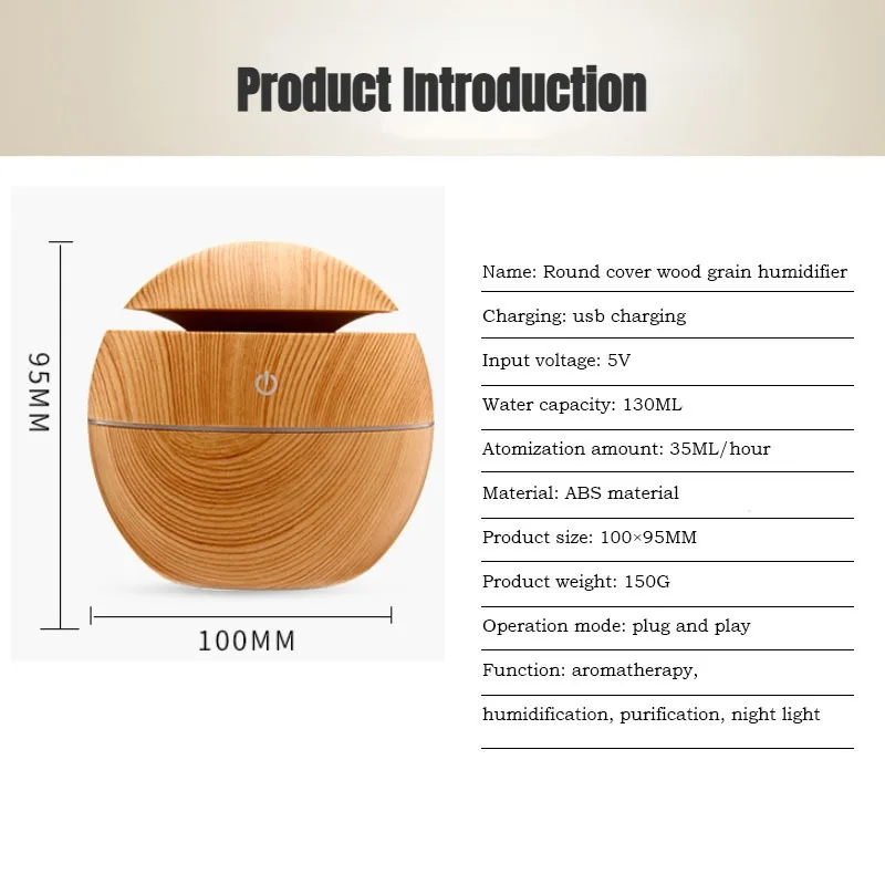 USB Ultraschall Kühlen Nebel Sprayer Ätherisches Öl Duft Mini Hause Holzmaserung Luftbefeuchter Elektrische Luft Aroma Diffusor Purifie