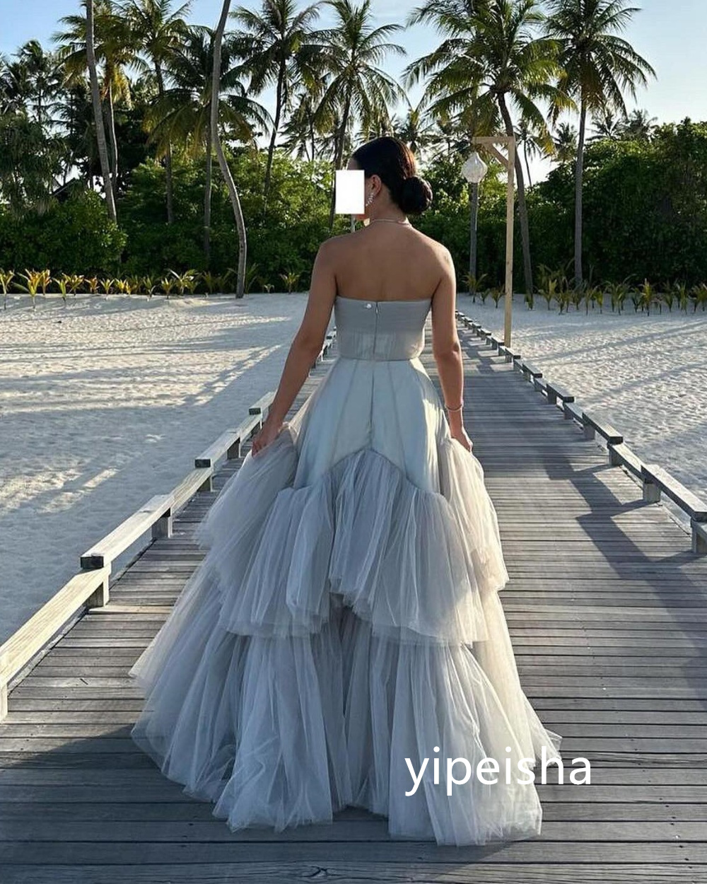 ที่กําหนดเองคุณภาพสูงTulleจีบA-Line Sweetheartชุดยาวชุดราตรีคลาสสิกประณีตสไตล์โมเดิร์นPastrol Unisex Ca