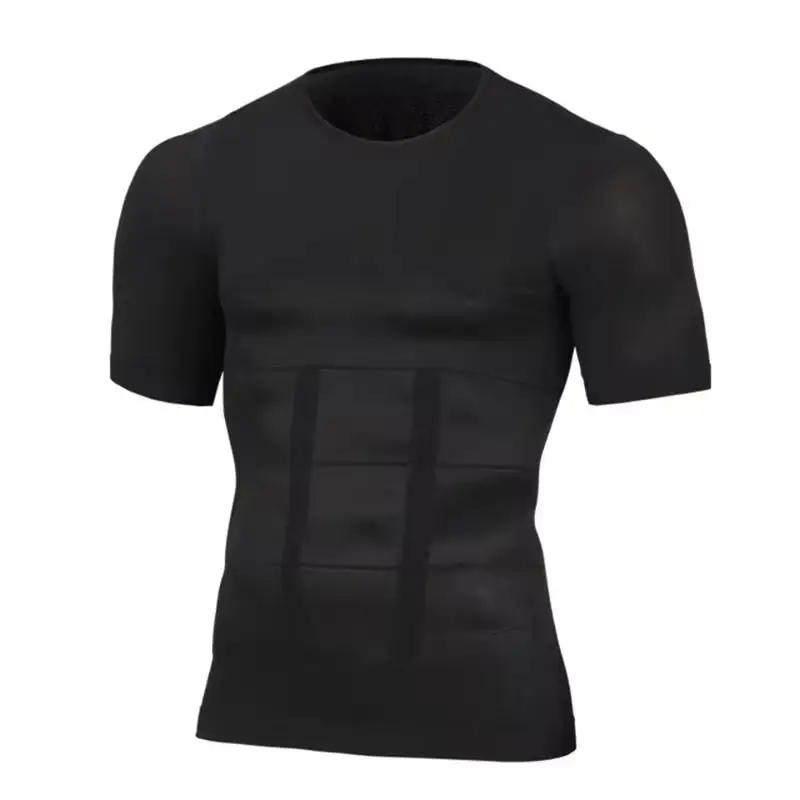Mens Slimming Body Shaper Compression Shirt Tummy Control Slimmer Shapewear Gynecomastia Undershirt Posture Corrector Tops