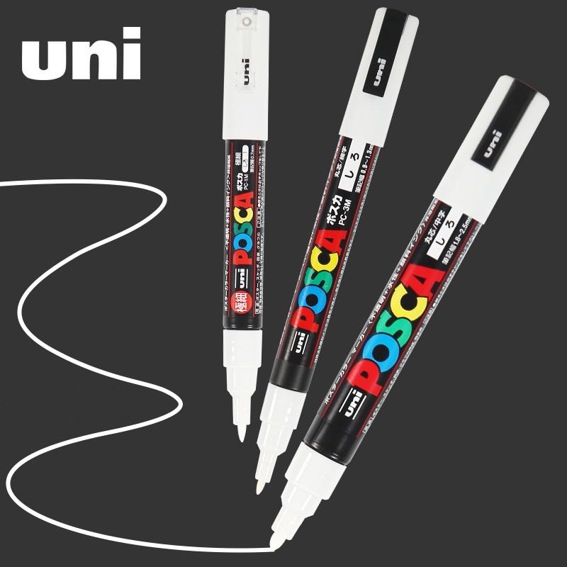 Белые маркеры Uni Posca, акриловая водостойкая ручка для рисования Portal PC-1M 3M 5M POP Плакат Рекламные товары для рукоделия posca marcadores