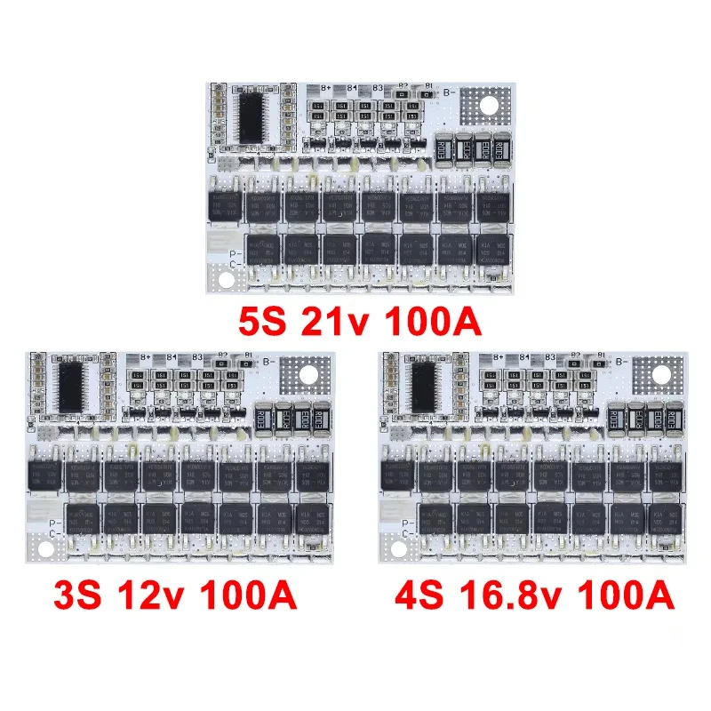 1/5PCS 3s/4s/5s Bms 12v 16.8v 21v 3.7v 100a Li-ion Lmo Ternary Lithium Battery Protection Circuit Board Li-polymer Balance