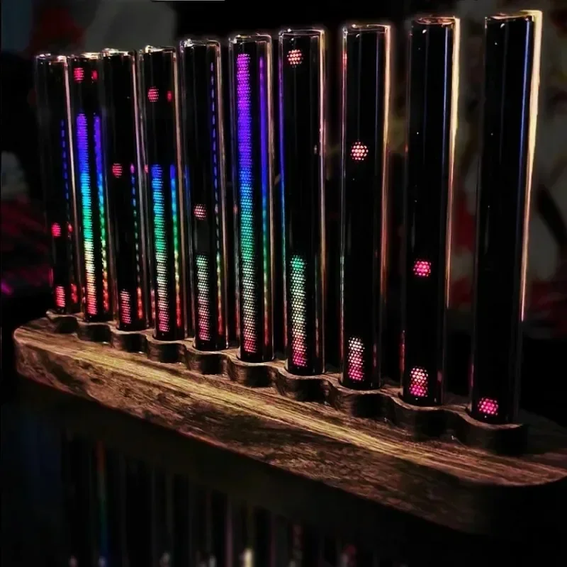 Luce di livello di raccolta RGB a 10 bit Display a LED Misuratore di livello sonoro Indicatore musicale Luce da tavolo