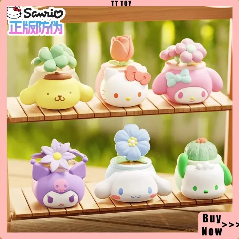Sanrio Topfpflanze Serie Ornament Blind Box Süßes Mädchen Cartoon Ornament Kt Katze Melodie Kuromi Büro Dekoration Überraschungsgeschenke