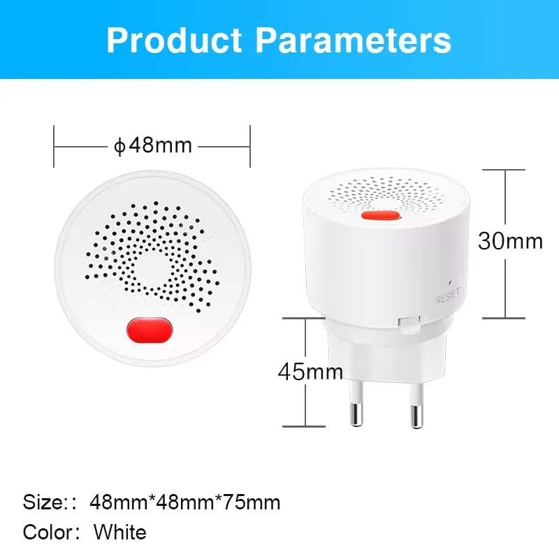 Monitoramento inteligente de gás, detecção em tempo real, proteção para sua casa, detector de gás Tuya Zigbee, compatível com Alexa e Google Home.