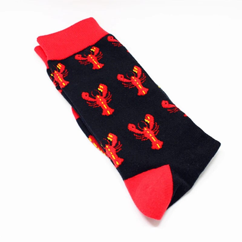 1 par de calcetines casuales de moda para hombres Harajuku Animal golondrina cocodrilo medias con estampado divertido suave simplicidad Hip Hop nuevo 2024