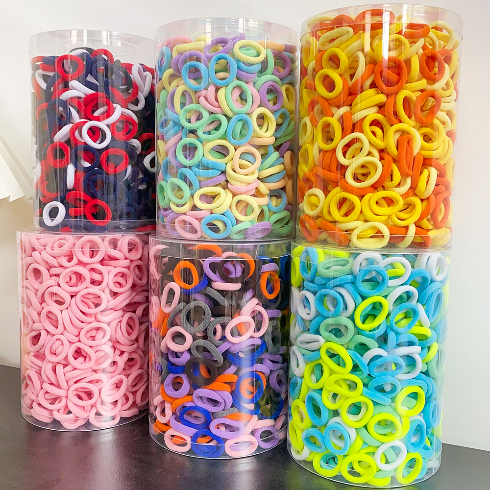 20/50/100 Uds. Lazos elásticos básicos coloridos de nailon para el cabello para niñas coleta para sujetar banda de goma accesorios básicos para el cabello para niños