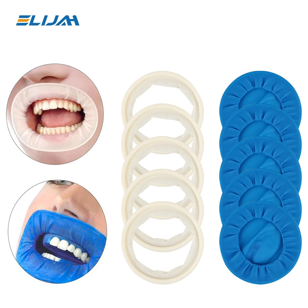 Denspay 5pcs Dental O Shape Mouth Opener Rubber Sterile Mouth Opener Oral Cheek Expanders Retractor Rubber Mouth Opener