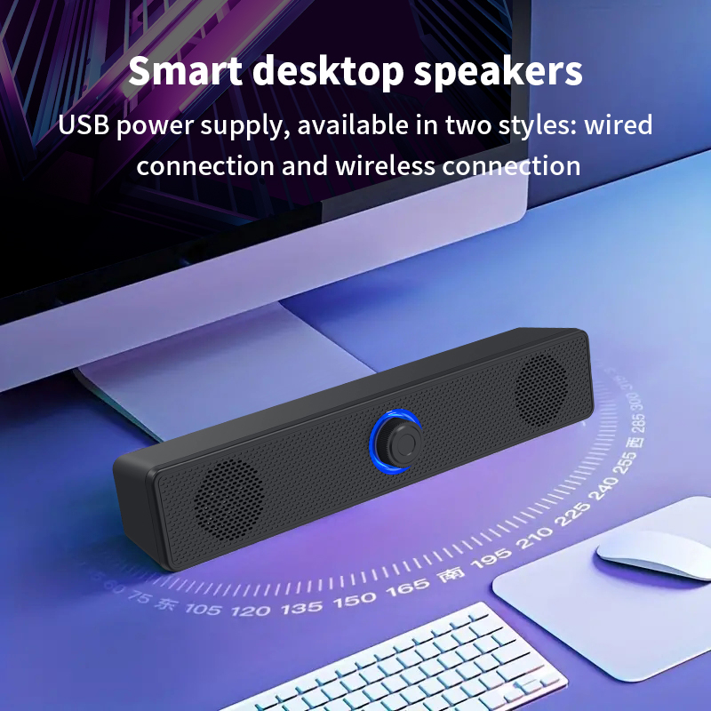 長いデスクトップスピーカー,有線,1002,ワイヤレス,Bluetooth, 3511, USB電源,3.5mm補助,LEDライト,3Dステレオ,ラップトップ,TVスピーカー