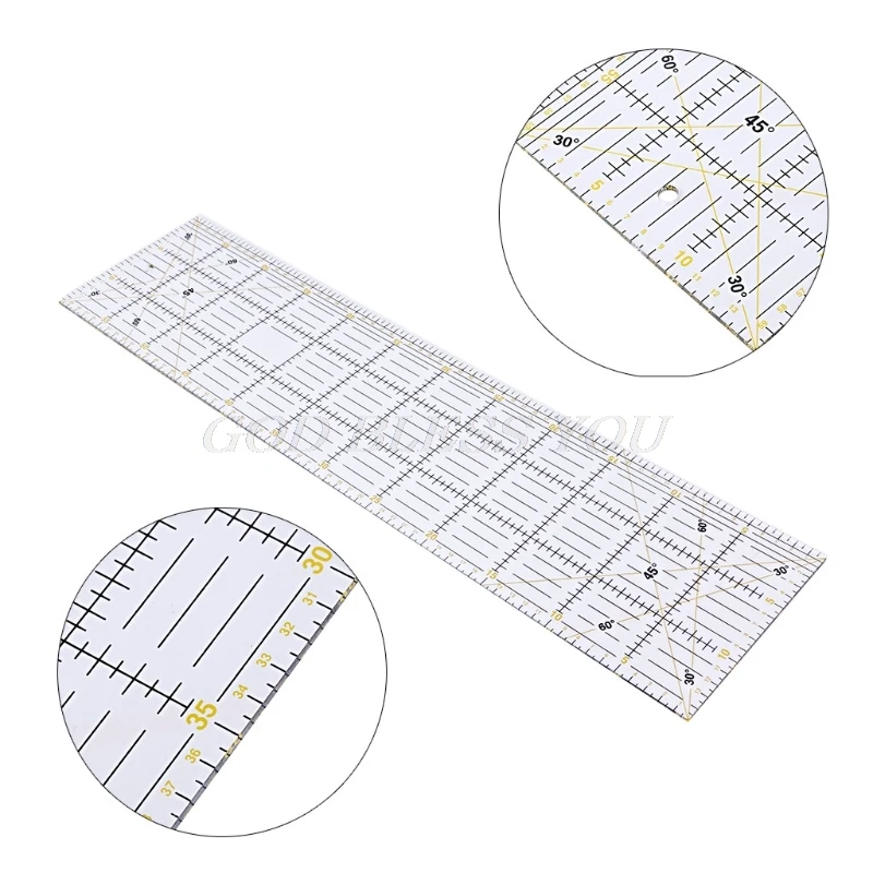30/45/60Cm Quilting May Miếng Dán Cường Lực Thước Cắt Dày Trong Suốt DIY Thả Vận Chuyển