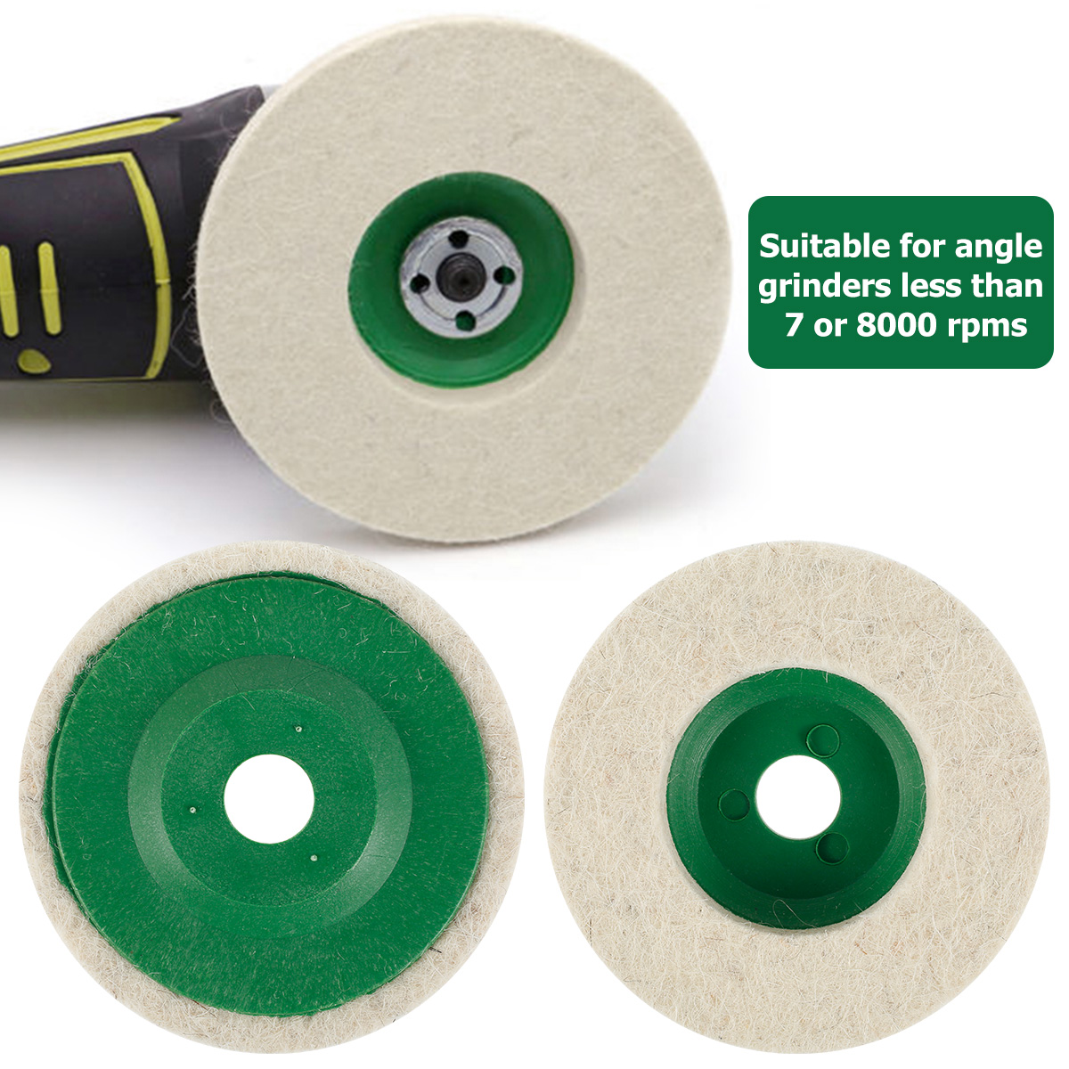 Almohadilla para pulir rueda de lana, rueda de amoladora angular, almohadilla de pulido de fieltro, accesorios para amoladora angular de disco para mantenimiento de coche, 10/20 piezas