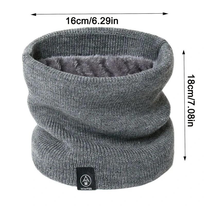 Winter Knitted Scarf Warm Cashmere Like Unisex Neck Warmer for Women Men Solid Color Snood Ring Scarf Fashion Thick Scarf