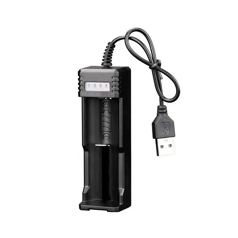 Nuevo cargador Universal USB inteligente de ranura única 18650 cargador de litio linterna de juguete 26650 3,7 V-4,2 V banco de energía de iluminación