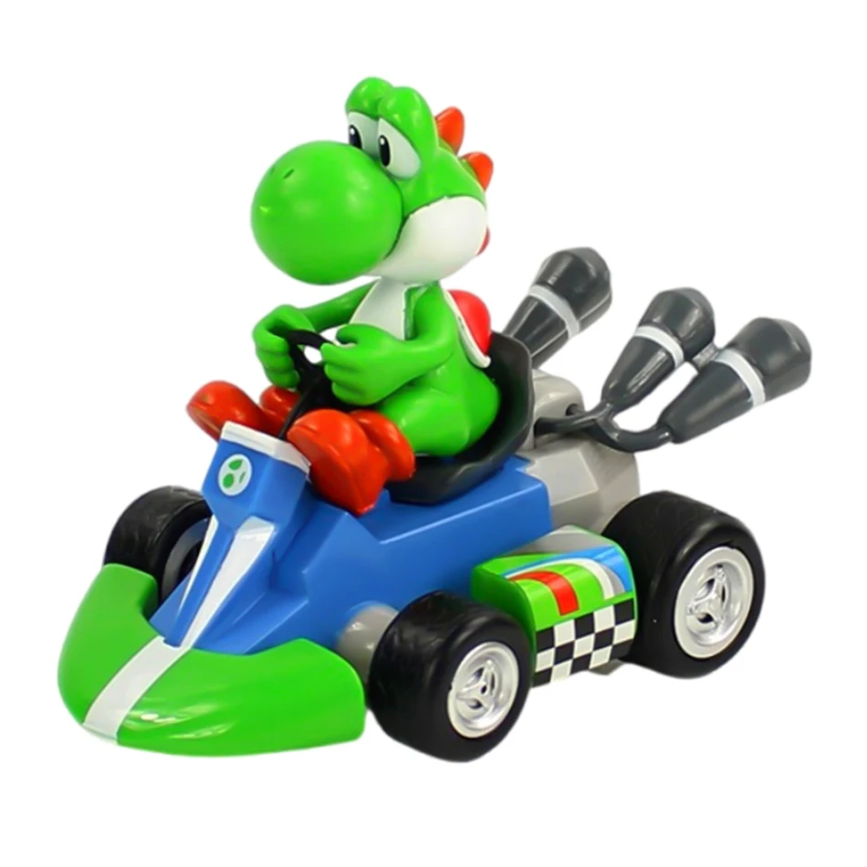 Super Mario ดึงกลับรถสีเขียว Yoshi Donkey Kong Bowser Luigi คางคกเจ้าหญิงพีช Action Figure ของเล่นอะนิเมะเกมตุ๊กตาเด็กของขวัญ