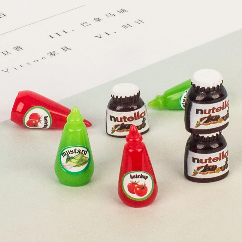8 PCS/10 PCS Miniature กาแฟโยเกิร์ตข้าวไอศกรีมผลไม้ Jam ขวดเล็บ Pretend อาหารสําหรับตุ๊กตาเล่นอุปกรณ์เสริม