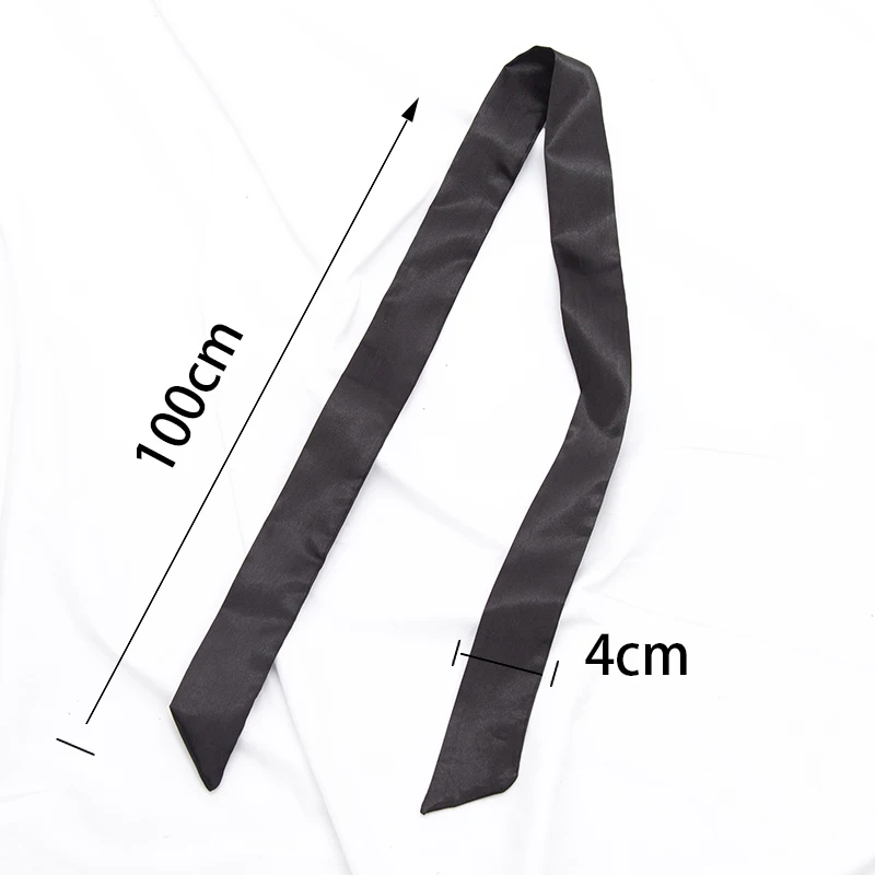 Nuevo bolso largo, bufanda, banda para el cabello para mujer, accesorios para mujer, bufandas ajustadas sólidas, diadema, cinta de satén, corbata para el cuello, bolso decorativo, bufandas