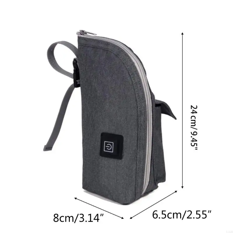 B2QD USB Botty Bottle Warmer Portable Travel Lecher Calentador Botella alimentación Botella Aislamiento tapa caliente