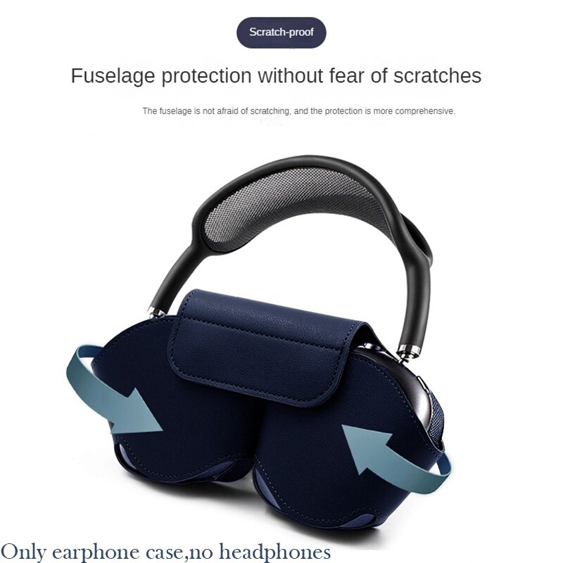 Für airpods max schutzhülle handheld blue tooth kopfhörer organizer leder kabellose kopfhörer hülle