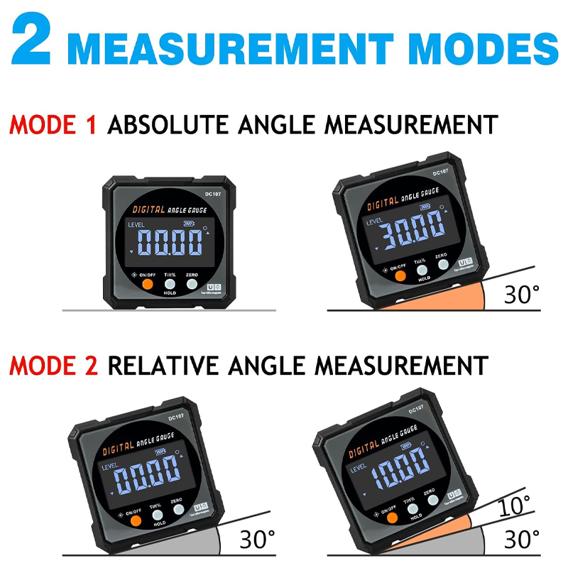Kỹ Thuật Số Protractor Laser USB Inclinometer 360 ° Độ Góc Tìm Độ Chính Xác Cao Goniometer Nam Châm Đo Độ Nghiêng Dụng Cụ
