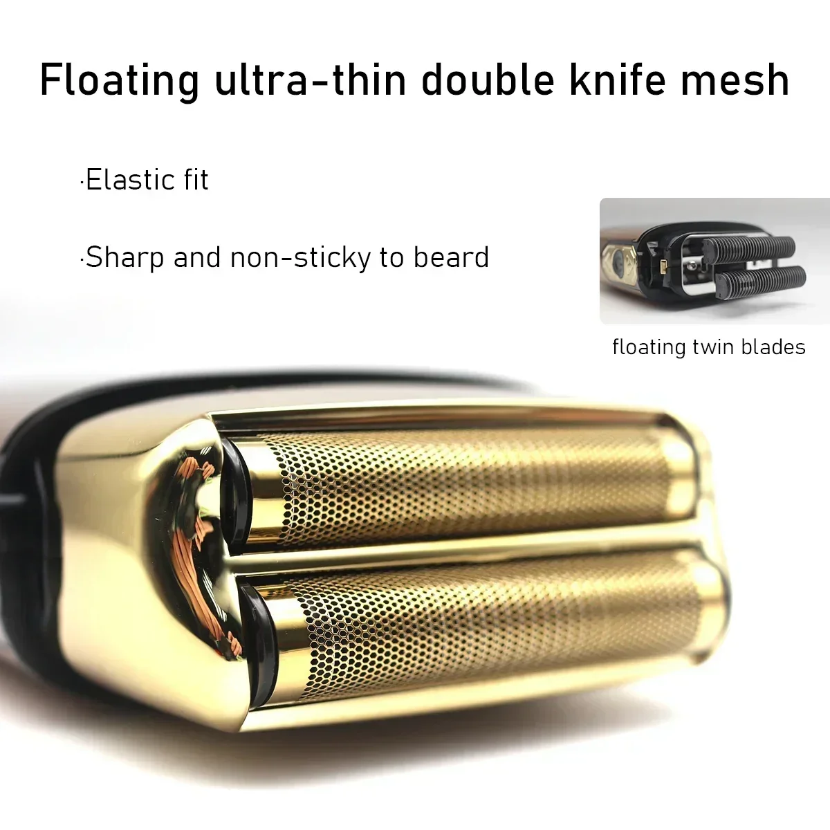 9900RPM USB Interface Cordless Electric Men's Professional Barber Razor LED Floating Double Knife Net Beard Trimmer Foil Male