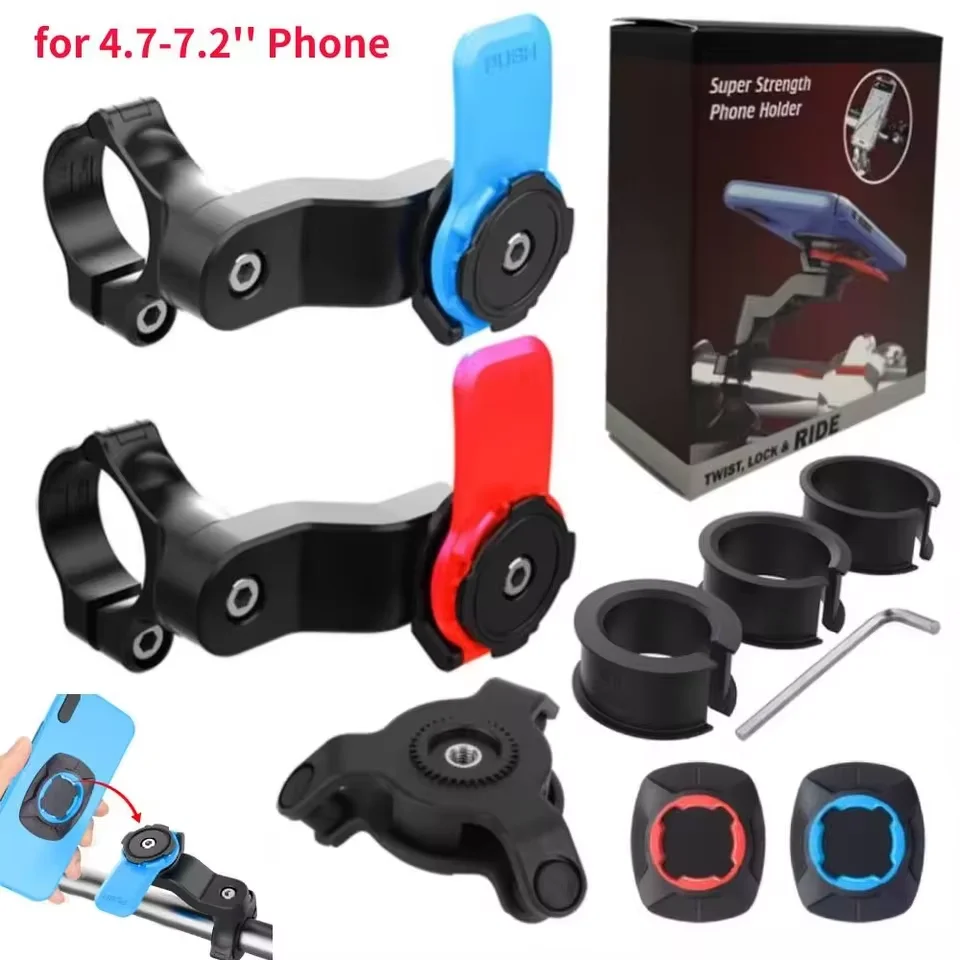 Uchwyt motocyklowy QUAD-LOCK na telefon, stabilny uchwyt na kierownicę/stożek, obrót 360 stopni °   Obrotowy wspornik nawigacyjny z funkcją zabezpieczenia