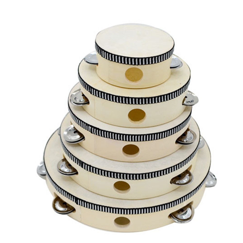 Tambourin rond PerSCH, tambour à main, instruments de musique, jouets pour enfants, 4 ", 6", 8 ", 10"