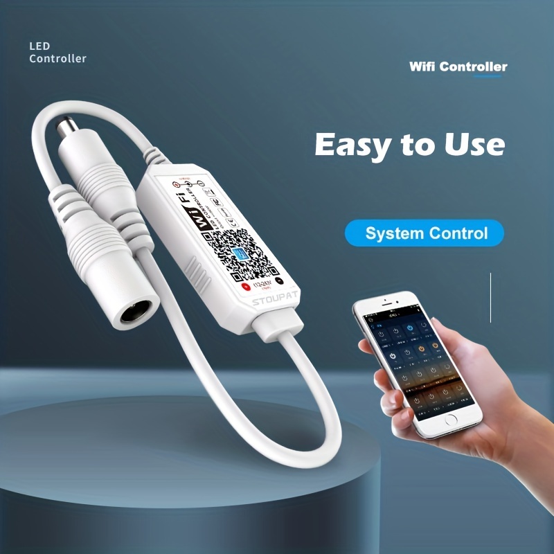 Controlador Wifi RGBW RGB, aplicación Magic Home, funciona con Alexa, Google Home, DC12-24V, tira de luz LED RGB de un solo Color, atenuador de voz