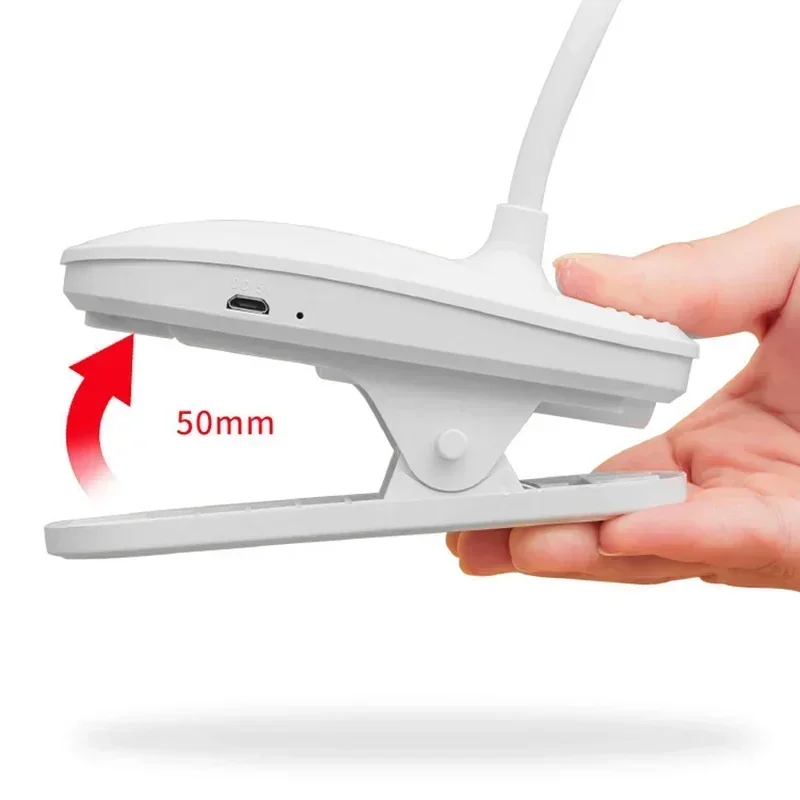 USB Rechargeable Reading Desk Lamp Eye-protection lamp  Three-speed Dimming Portable Folding Clip-on Bedside lamp