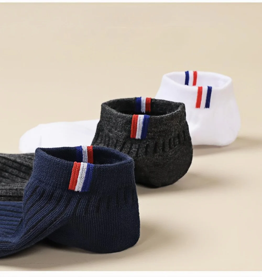 5 pares de calcetines de hombre calcetines de algodón de primavera y verano calcetines de tubo corto calcetines casuales calcetines bajos versátiles de color sólido