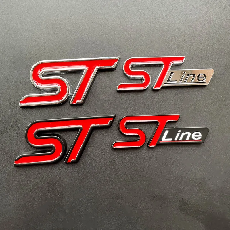 3D Metal Logo ST Line Emblem Car Trunk Badge For Ford Edge Puma Kuga Mondeo Fiesta Ecosport Focus ST Line Sticker Accessories