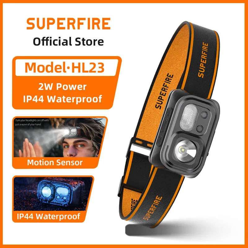 Đèn Pin Siêu Sáng Supfire HL23 Mini Siêu Sáng Đèn LED Cảm Ứng Đèn Pha USB C Sạc Di Động Đầu Đèn Pin Cắm Trại Câu Cá
