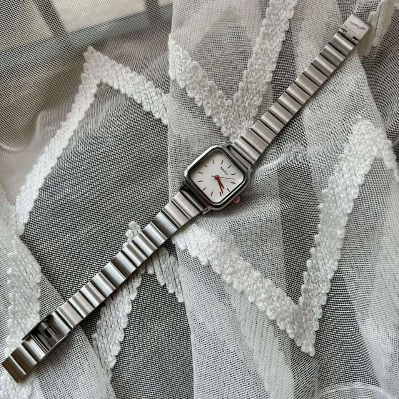 Reloj de cuarzo con correa de acero inoxidable para Mujer, Reloj de pulsera informal a la moda con esfera cuadrada, Reloj para Mujer, envío directo