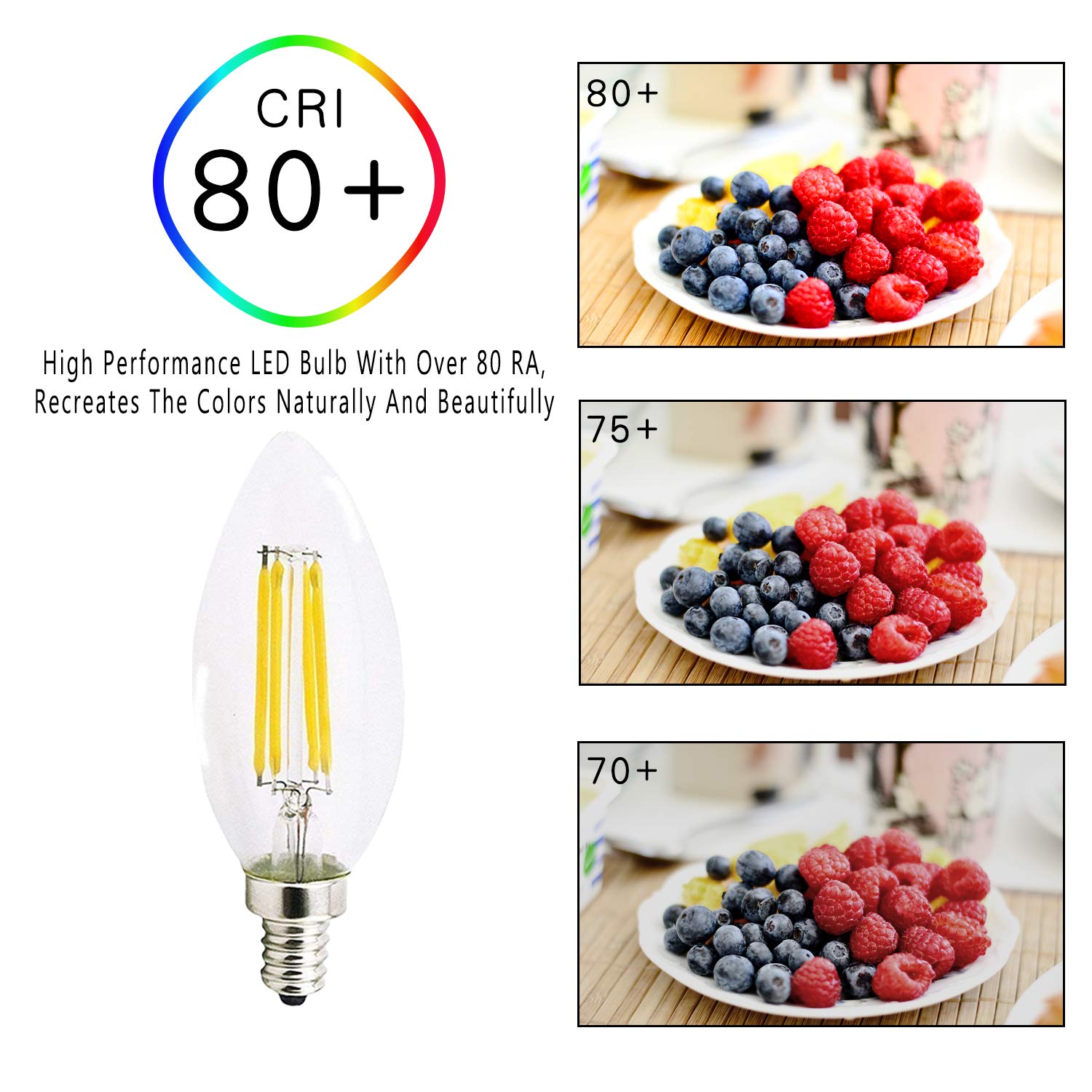 C35 Candle Led Bulb E14 Candelabra Base 4W 6W Dimmable Edison Light Bulb 2700K Warm Cold White 6000K Chandelier Replacement Lamp