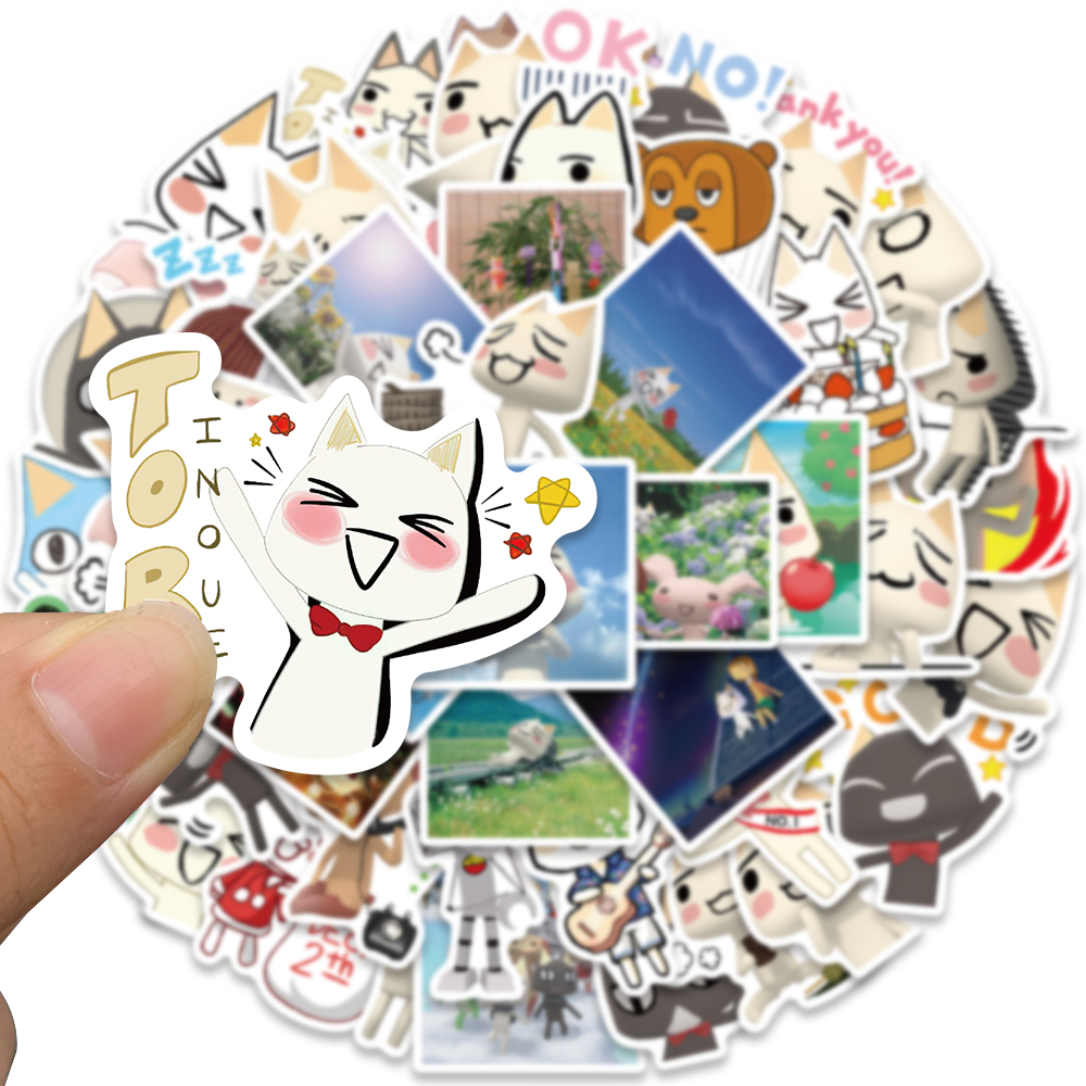 50pcs Kawaii Toro Inoue Cat Cute Cartoon Graffiti Sticker Waterproof Decal for Computer Bicycle Fridge Bottle Car Toy Sticker