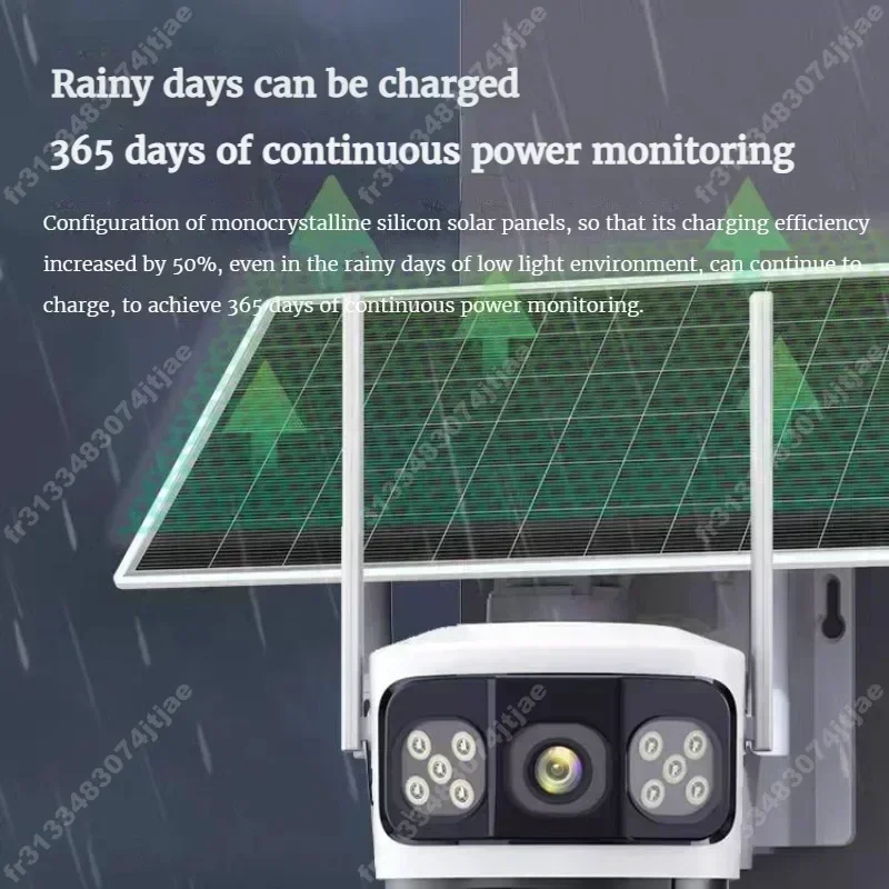 4K 8MP 4G Dual Lens Solar Camera Free 256G Memory Gift Dual Screens Tracking Outdoor WIFI Security CCTV Surveillance IP Camera