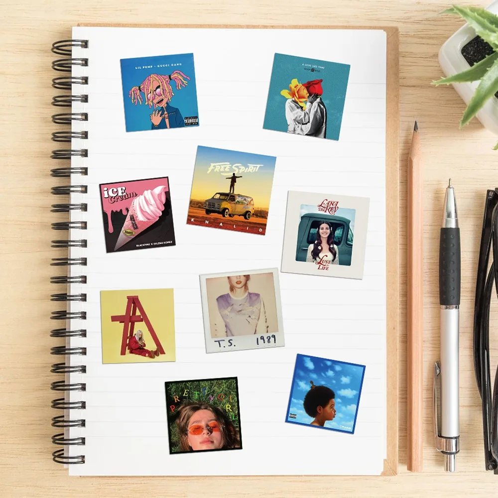 55 Stück Mode Sänger Album Persönlichkeit Trend Cover Aufkleber DIY Gepäck Telefon Gitarre