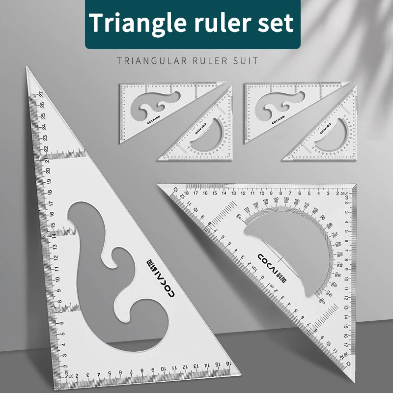 Multifunctional Triangular Ruler 18/22/27/32/37/42CM Hand-drawn Triangle Board Protractor Woodworking Interior Drawing Design