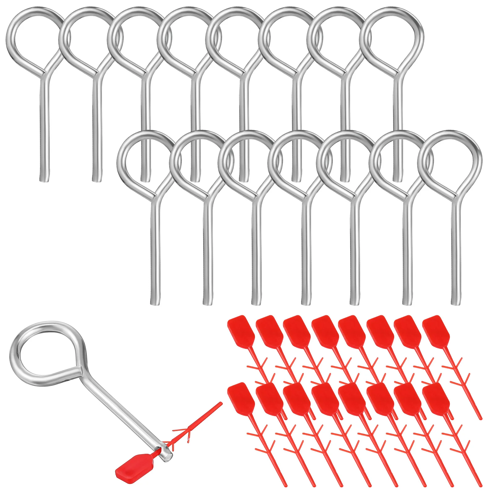 15 Sets Fire Extinguisher Safety Pins Red Plastic Seals Metal Build Universal Handheld Extinguishers Accessories Replacement