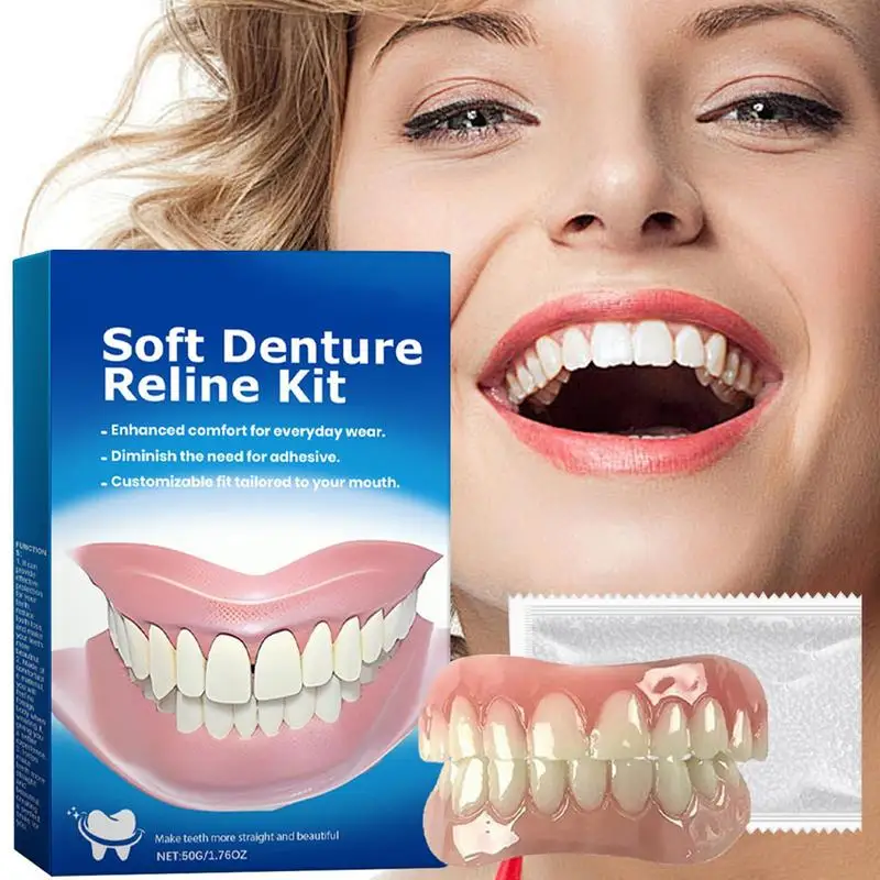 Denture Silicone Kit Denture Silicone Liners Soft Denture Kit Soft Denture Kit Teeth Upper And Lower Set Easy Use